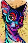  ambiguous_gender cat colorful ears_up feline green_eyes looking_at_viewer mammal portrait simple_background solo vani whiskers 
