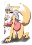  2016 anthro big_breasts breasts canine cleavage clothed clothing female fox hi_res looking_at_viewer mammal nightgown panties simple_background solo tailzkim underwear undressing white_background 