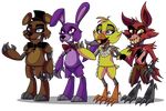  2015 animatronic avian bear bird bonnie_(fnaf) canine chica_(fnaf) chicken female five_nights_at_freddy&#039;s fox foxy_(fnaf) freddy_(fnaf) group lagomorph machine male mammal midnightsketches_(artist) rabbit robot video_games 