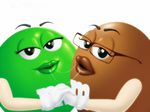  candy duo eyelashes eyewear female female/female food glasses hand_holding lips m&amp;m not_furry saliva saliva_string sirredbenjamin 