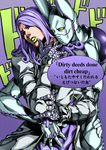  clothed clothing color_edit colored digital_media_(artwork) dirty_deeds_done_dirt_cheap duo edit fully_clothed funny_valentine hair hi_res human humanoid jojo&#039;s_bizarre_adventure lagomorph lipstick long_hair male male/male mammal mask open_mouth purple_hair rabbit speech_bubble stand_(jjba) text translated unknown_artist yellow_eyes 