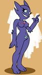  breasts female humanoid monster nintendo pok&eacute;mon pubes pussy sableye solo standing unknown_artist video_games 