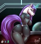  2016 absurd_res anthro big_breasts bodysuit breasts butt clothed clothing equine female femtoampere_(character) hair hi_res horn horse mammal reaper3d skinsuit solo space star tight_clothing unicorn 