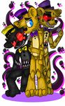  2015 animatronic bear five_nights_at_freddy&#039;s five_nights_at_freddy&#039;s_4 fredbear_(fnaf) group hi_res machine male mammal nightmare_(fnaf) nightmare_fredbear_(fnaf) robot skimmywolf video_games 