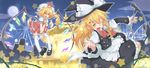  bad_id bad_pixiv_id blonde_hair fang flandre_scarlet kazami_ryouya kirisame_marisa microphone multiple_girls one_eye_closed touhou 