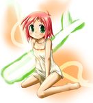  bad_id bad_pixiv_id barefoot dress freckles green_eyes mahou_sensei_negima! murakami_natsumi red_hair short_hair solo sundress yoshizawa_hikoto 