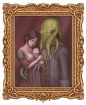 baby burunuu_(bullnukko) couple cthulhu cthulhu_mythos family frame hetero hug if_they_mated illbleed monster painting_(object) parody pride_and_prejudice tentacles 