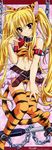  absurdres animal_ears animal_print bdsm belt blonde_hair bondage bound cat_ears chain collar fate_testarossa highres kanna_(plum) long_hair long_image lyrical_nanoha mahou_shoujo_lyrical_nanoha red_eyes ribbon solo spreader_bar stick_poster tail tall_image thighhighs tiger_ears tiger_print tiger_tail twintails very_long_hair 