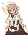  arima_senka glasses kashiwamochi_yomogi long_hair maid original solo very_long_hair wrist_cuffs 