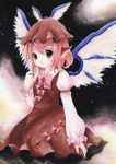  acrylic_paint_(medium) animal_ears bad_id bad_pixiv_id blue_nails brown_eyes cana_(calm) dress earrings hat jewelry long_sleeves mystia_lorelei nail_polish pink_hair ribbon smile solo standing touhou traditional_media wings 
