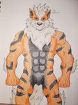  abs absurd_res anthro arcanine crotch_tuft hi_res male muscular nintendo pecs pok&eacute;mon solo source_request unknown_artist video_games werearcanine 