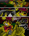  2015 animatronic bakukurara bear comic five_nights_at_freddy&#039;s five_nights_at_freddy&#039;s_4 golden_freddy_(fnaf) group machine male mammal nightmare_fredbear_(fnaf) purple_man_(fnaf) robot tablet video_games 