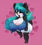  &lt;3 alexaxes anthro bear big_breasts breasts bulge chibi clothing cute dickgirl female huge_breasts hyper hyper_breasts intersex jewelry mammal naneki one_eye_closed panda solo wink 