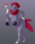  2016 anthro areola big_breasts breasts erect_nipples female hi_res marauder6272 nintendo nipples nude pok&eacute;ball pok&eacute;mon skullman777 solo video_games weavile 