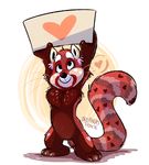 2016 anthro front_view holding_object holidays mammal nude orlandofox red_panda solo standing toony valentine&#039;s_day 