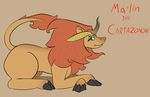  cartazonon fan_character fangs hi_res hooves horn jewelry looking_at_viewer male mammal piercing simple_background tartaurus text 