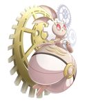  1girl :o animal_ears bunny bunny_ears eyelashes full_body gears gen_7_pokemon legendary_pokemon magearna mariotoko open_mouth pink_eyes pokemon pokemon_(creature) pokemon_(game) pokemon_sm simple_background solo symbol-shaped_pupils white_background 