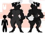  anthro big_ears black_body digitigrade human lagomorph machine mammal mechanized_anthro model_sheet rabbit robot size_difference solo temperedfoe thick_thighs 