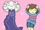  &lt;3 ambiguous_gender animated boss_monster caprine caramelldansen dancing duo eyes_closed female goat human mammal monster protagonist_(undertale) toriel undertale unknown_artist video_games 