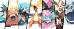  action_pose ambiguous_gender anthro feral flora_fauna hi_res mega_camerupt mega_charizard mega_charizard_y mega_evolution mega_glalie mega_lopunny mega_lucario mega_sharpedo mega_venusaur naokado nintendo plant pok&eacute;mon pose video_games 