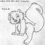  2011 absurd_res anthro barefoot buckteeth buttonverse cub english_text excited greyscale hi_res looking_at_viewer male mammal mizzyam monochrome nude open_mouth pencil_(artwork) rickie_squirrel rodent side_view smile solo squirrel tasteful_nudity teeth text traditional_media_(artwork) young 