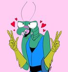 &lt;3 adult_swim ahegao antennae anthro arthropod blush clothing drooling eyes_rolled_back gloves hi_res insect liepard_(artist) looking_pleasured male mantis nintendo open_mouth saliva solo space_ghost tears tongue tongue_out vest video_games zorak 