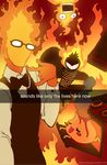  ambiguous_gender bartender blush bow_tie elemental eyewear fire fire_elemental foervraengd glasses grillby group heats_flamesman male not_furry oven pyrope rope selfie snapchat undertale video_games volcano vulkin 