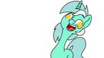  2016 animated derp_eyes equine female feral friendship_is_magic hair horn lyra_heartstrings_(mlp) mammal multicolored_hair my_little_pony open_mouth simple_background solo teeth two_tone_hair unicorn white_background witchtaunter yellow_eyes 