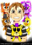  avian bear bird bonnie_(fnaf) canine chica_(fnaf) chicken child crying five_nights_at_freddy&#039;s five_nights_at_freddy&#039;s_4 fox foxy_(fnaf) fredbear_(fnaf) freddy_(fnaf) group hi_res human lagomorph male mammal plushie rabbit riznben_(artist) tears video_games young 