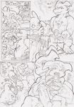  balls big_dom_small_sub canine comic daigaijin digimon erection female fox group guilmon hi_res humanoid_penis impmon male male/female male/male mammal monochrome penis renamon scalie size_difference uncut 