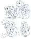  2012 angel_(mlp) anthro anthrofied applejack_(mlp) balloon belt big_macintosh_(mlp) box breasts clothed clothing cowboy_hat dress earth_pony equine feathered_wings feathers female female/female fluttershy_(mlp) friendship_is_magic fur gloves group hair hat horn horse hug lagomorph long_hair looking_at_viewer male male/female mammal monochrome my_little_pony pegasus pinkie_pie_(mlp) pokey_pierce_(mlp) pony rabbit rainbow_dash_(mlp) rarity_(mlp) scales shirt simple_background sketch smile spike_(mlp) teeth tigerlilylucky traditional_media_(artwork) unicorn white_background wings 