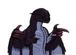  ambiguous_gender capcom claws dragon eyeless feral gore_magala monster_hunter pointing scales scalie simple_background solo video_games wings 