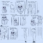  bone bulge clothing comic comic_(under(her)tail) crossgender expressions hoodie human lamp male mammal not_furry parody protagonist_(undertale) sans_(undertale) skeleton skirt smile text thewill undertale video_games 