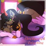  2015 anthro arnachy black_hair breasts butt cleavage clothed clothing crossgender equine female friendship_is_magic green_sclera hair hair_over_eye hi_res horn king_sombra_(mlp) lingerie looking_at_viewer mammal my_little_pony patreon red_eyes solo unicorn 