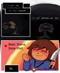  &lt;3 ambiguous_gender animated chara_(undertale) clothing comic creepy demon dialogue duo english_text flora_fauna flowey_the_flower human jewelry knife locket male mammal necklace not_furry plant protagonist_(undertale) text undertale uricurrl video_games 