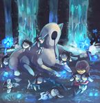  amalgamate ambiguous_gender beanseller cute endogeny female flower group human mammal plant protagonist_(undertale) temmie_(undertale) undertale video_games water waterfall 