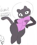  anthro black_fur breasts cat cookie_cat crossgender dogma eyelashes feline female fur mammal mouthless solo steven_universe wide_hips 