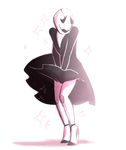  clothed clothing crossdressing dress foolye gaster high_heels male monster not_furry simple_background solo undertale video_games white_background 