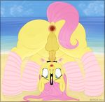  2016 animal_genitalia animal_penis anus balls beach butt dickgirl equine equine_penis erection feral fluttershy_(mlp) friendship_is_magic gaping gaping_anus intersex mammal mittsies my_little_pony nose_hook outside pegasus penis pubes seaside solo wings 