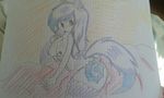  anthro breasts colored_pencil_(artwork) fan_character female graph_paper hi_res kamiya-rainbow mostly_nude my_little_pony nightmare_(kamiya) nipples solo thick_thighs traditional_media_(artwork) wide_hips 