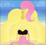  2016 animal_genitalia animal_pussy anus beach blindfold butt equine equine_pussy female feral fluttershy_(mlp) friendship_is_magic mammal mittsies my_little_pony outside pegasus pussy seaside solo wings 
