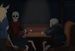  animated_skeleton bone clothed clothing digital_media_(artwork) drinks grin group hoodie littlecoffeefox male monster papyrus_(undertale) sans_(undertale) scarf skeleton smile table teeth undead undertale video_games 