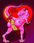  animal_genitalia anus bow butt cloaca dinosaur female holidays lokidragon87 puffy_anus scalie solo valentine&#039;s_day 