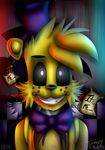  absurd_res animatronic bear bow_tie digital_media_(artwork) five_nights_at_freddy&#039;s glowing glowing_eyes golden_freddy_(fnaf) hi_res insanity-paints_(artist) machine mammal robot smile solo video_games 