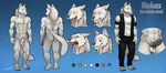  abs absurd_res anatomically_correct anatomically_correct_penis animal_genitalia animal_penis anthro balls biceps canine canine_penis fur hi_res knot male mammal model_sheet muscular nipples nude pattern_background pecs penis rokas sheath simple_background solo standing tsaiwolf white_fur wolf 