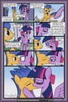  2016 absurd_res blue_eyes blue_hair bow burning-heart-brony comic crying dialogue duo english_text equine eyes_closed eyewear female flash_sentry_(mlp) friendship_is_magic glasses hair half-closed_eyes hi_res horn kissing male mammal my_little_pony open_mouth outside pegasus purple_eyes running tears text twilight_sparkle_(mlp) winged_unicorn wings 