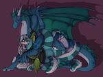 2016 anthro anthro_on_feral aquatic_dragon armor bestiality black_penis blue_body blue_skin blue_spots blue_stripes blush bottomless cephalopod claws clothed clothing cum cum_leaking cum_on_penis cum_splatter digital_media_(artwork) dragon dragon_rider duo erection female female_on_feral feral frill green_skin hair horn hug hybrid jagon long_hair looking_back looking_down lying male male/female mammal marine mastery_position membranous_wings neck_grab octopus on_side open_mouth orange_eyes penis pilli10 purple_background raccoon sex shaded shadow side_view simple_background smile spots spread_legs spread_wings spreading stripes teal_(pilli10) teal_eyes teal_skin teal_stripes tentacles white_hair white_skin wings 