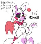  2016 anthro black_sclera bow bow_tie breasts canine dialogue english_text eyeshadow female final_fantasy five_nights_at_freddy&#039;s five_nights_at_freddy&#039;s_2 fox furrification hybrid lipstick looking_at_viewer makeup mammal mangle_(fnaf) moogle nipples nude paws simple_background skoon solo square_enix text video_games white_background wings 