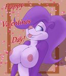  ! &lt;3 2016 anthro areola big_breasts blue_eyes breasts female fifi_la_fume fur hair hi_res holidays long_hair looking_back mammal nipples pink_nose purple_fur purple_hair skunk smile solo tiny_toon_adventures tongue tongue_out valentine&#039;s_day vinfox warner_brothers 