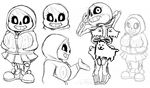  2016 animated_skeleton big_breasts bone breasts clothing comic_(under(her)tail) crossgender female hoodie lol_comments model_sheet parody sans_(undertale) skeleton thewill undead undertale video_games 